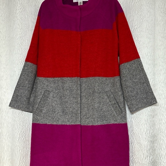 Max Studio Jackets & Blazers - Max Studio~Wool Blend|Colorblock Coat in Red, Gray, and Purple~Size 1X